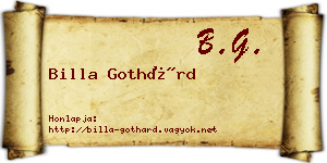 Billa Gothárd névjegykártya